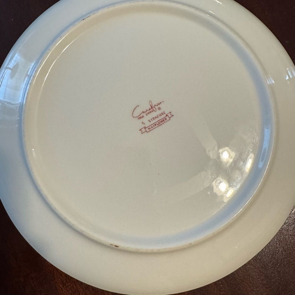 Carefree Dinner plate,  True China by Syracuse Mayflower Red Pink Roxbury - Picture 2 of 2